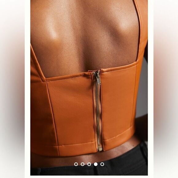 Maeve faux leather notch neck tank NWT - Picture 5 of 8